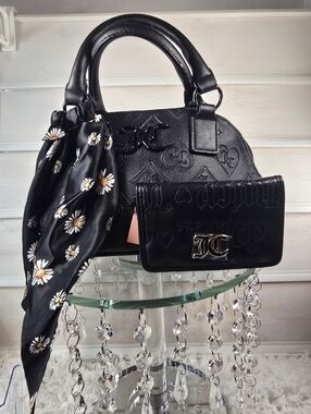 Juicy Couture Black Embossed Dome Satchel - Bag & wallet